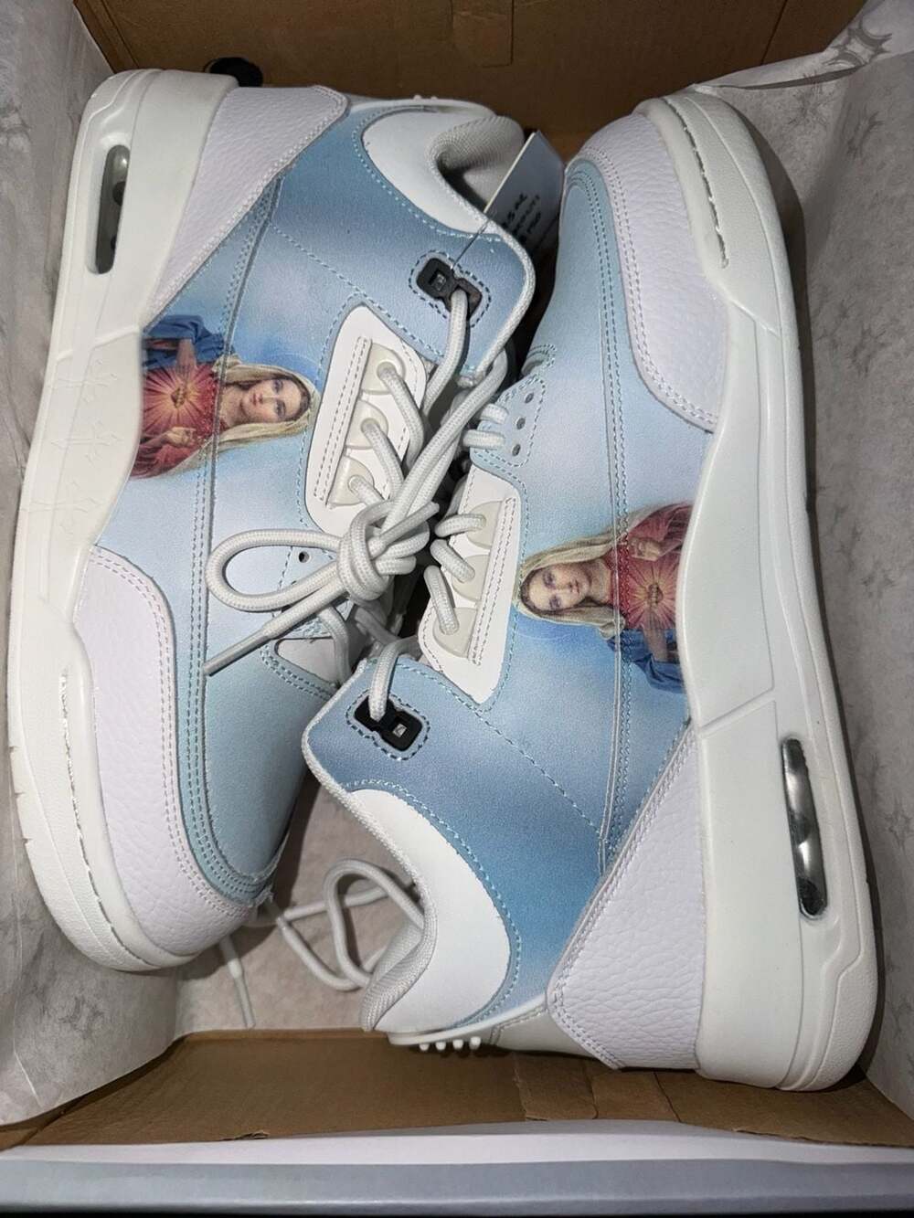 Kito Wares Mother Mary Tribus Sneakers Monastery Blue Chapel White Ash Grey Sz 9